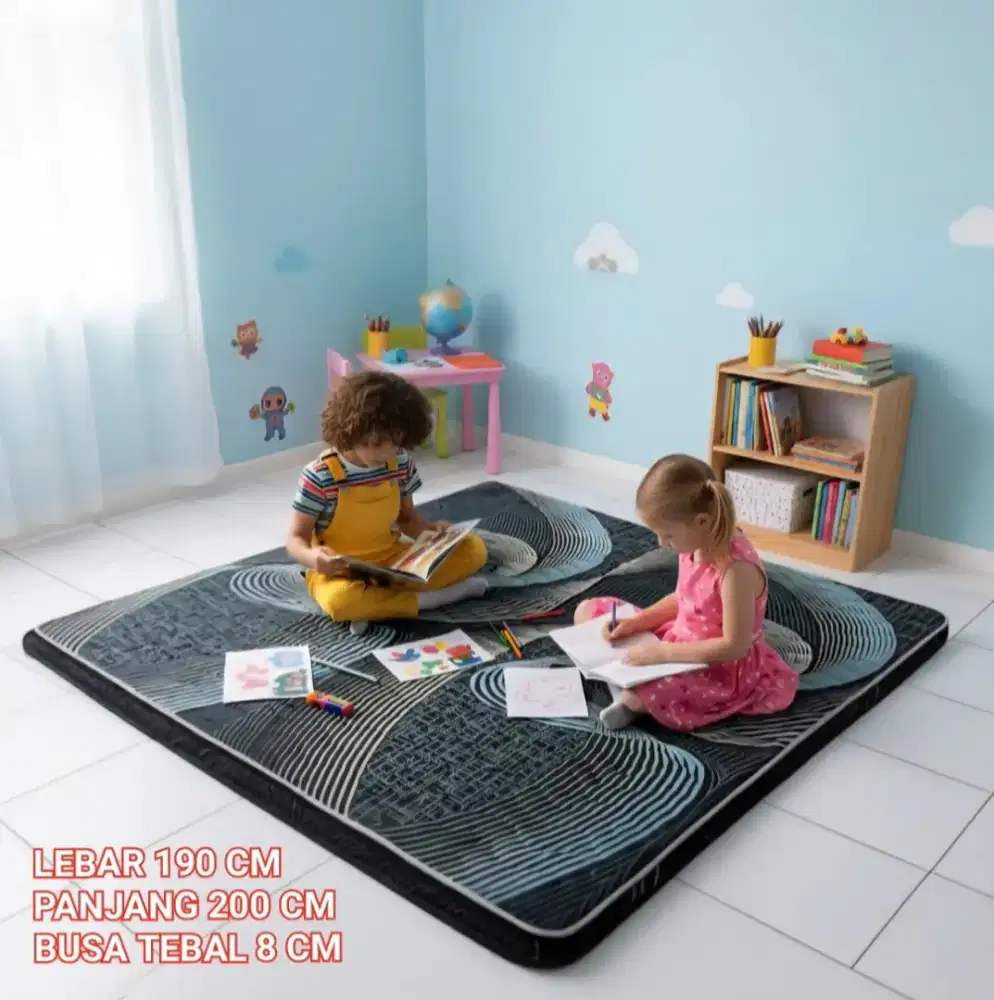 Karpet busa 190 x 190 anti slip tebal 8 cm