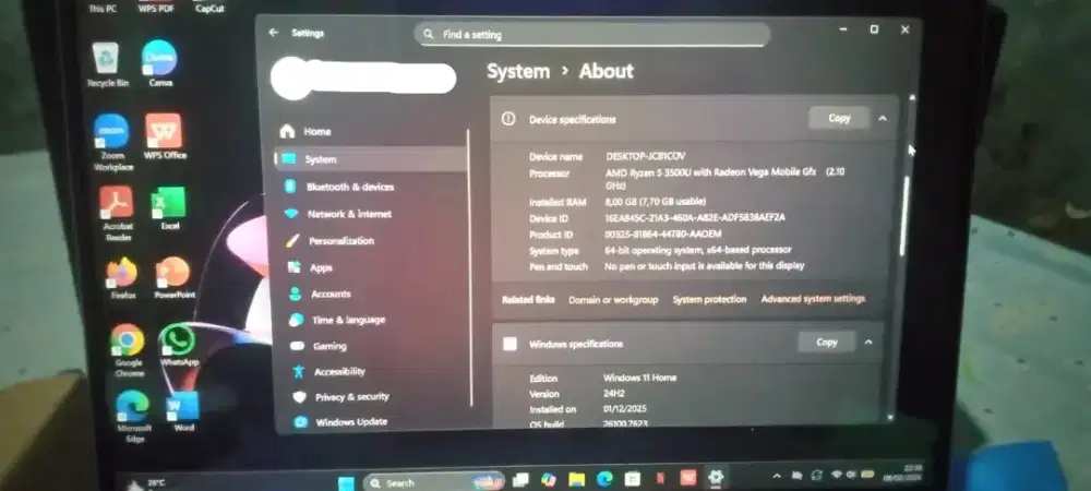 Advan Workmate Ryzen 5 3500U