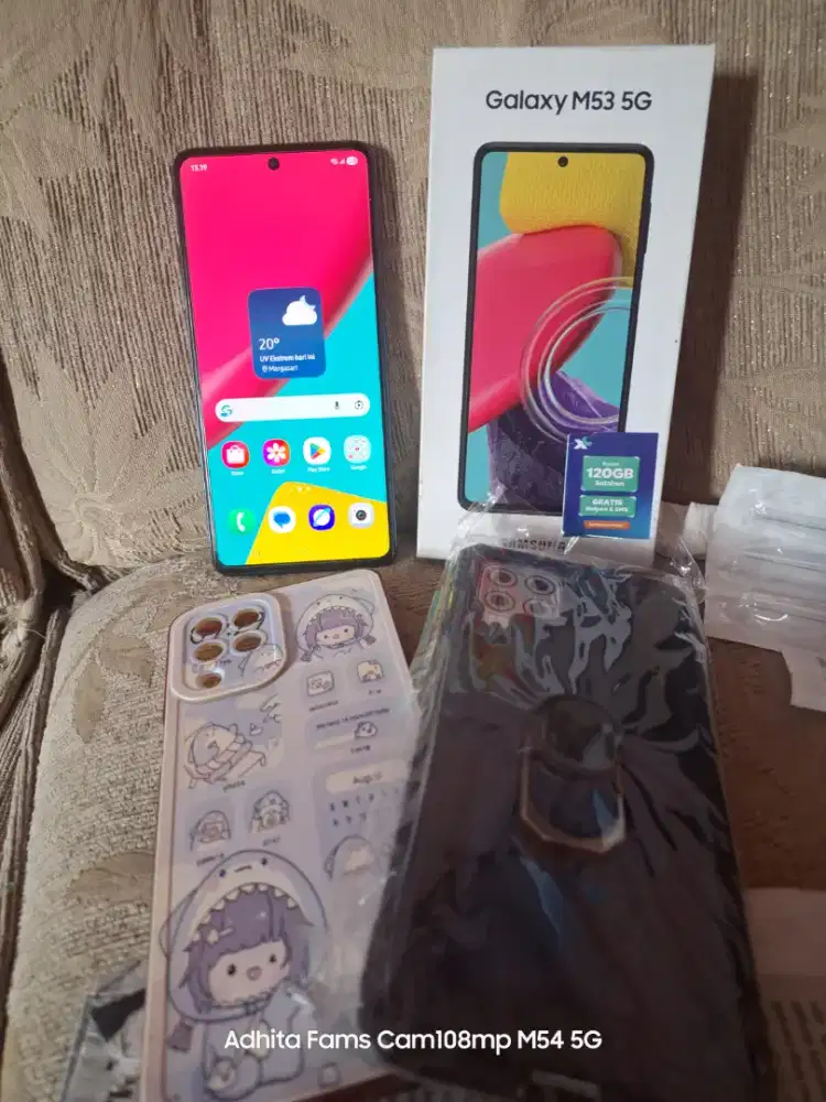 Samsung M53 5G Drak Blue Ram 8+8/256GB Exs Resmi Sein Min Pemakaian