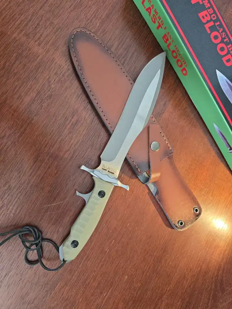 PISAU BERBURU OUTDOOR SURVIVAL RAMBO LAST BLOOD HEART STOPPER KNIVES