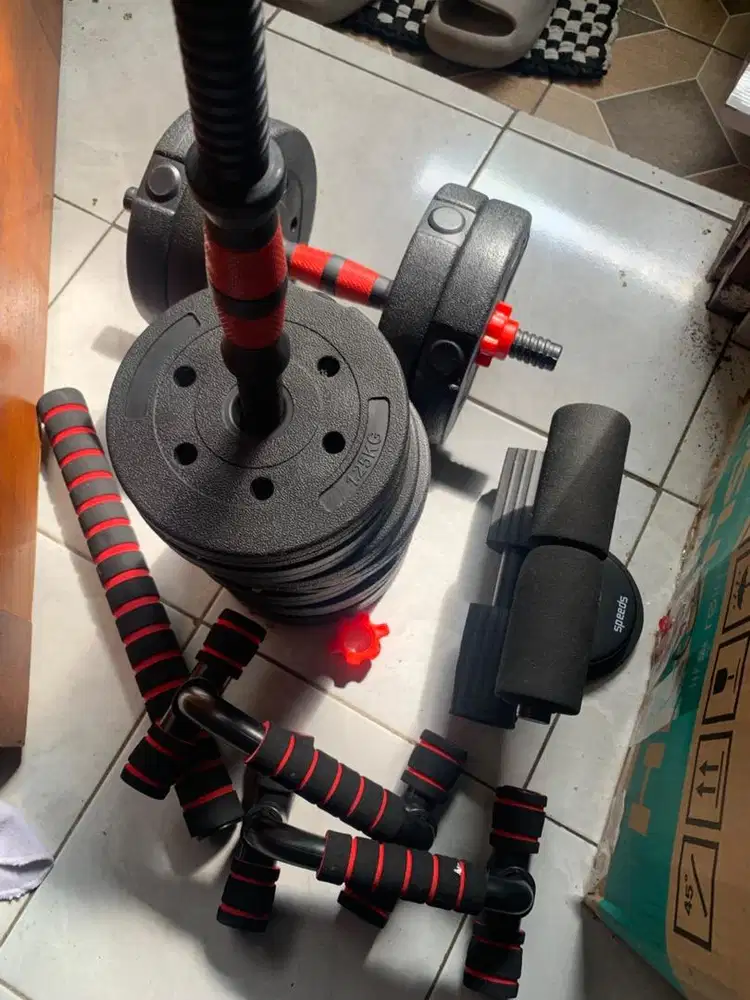 Jual cepat barbel, alat sit up dan alat push up