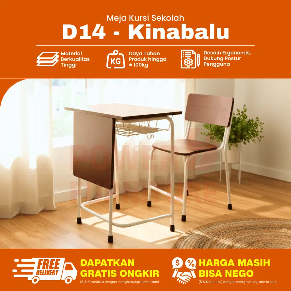 D14 Meja Kursi Sekolah Set – Kursi Siswa | Meja Belajar Siswa