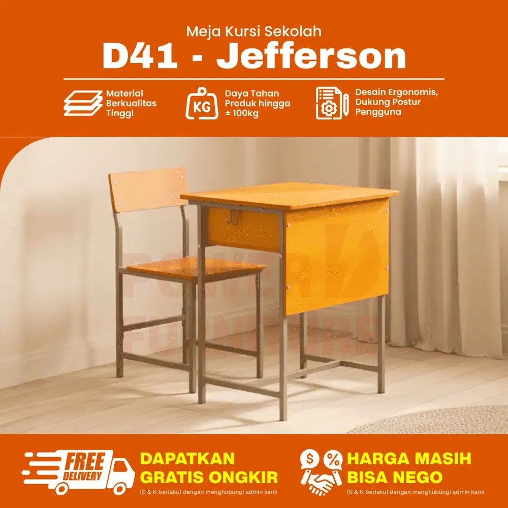 D41 Meja Sekolah – Meja Siswa Sekolah | Kursi Sekolah Besi