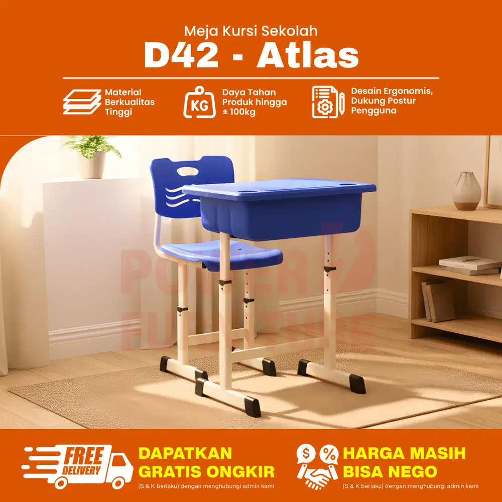 D42 Meja Siswa – Kursi Siswa Sekolah | Bangku Meja Sekolah