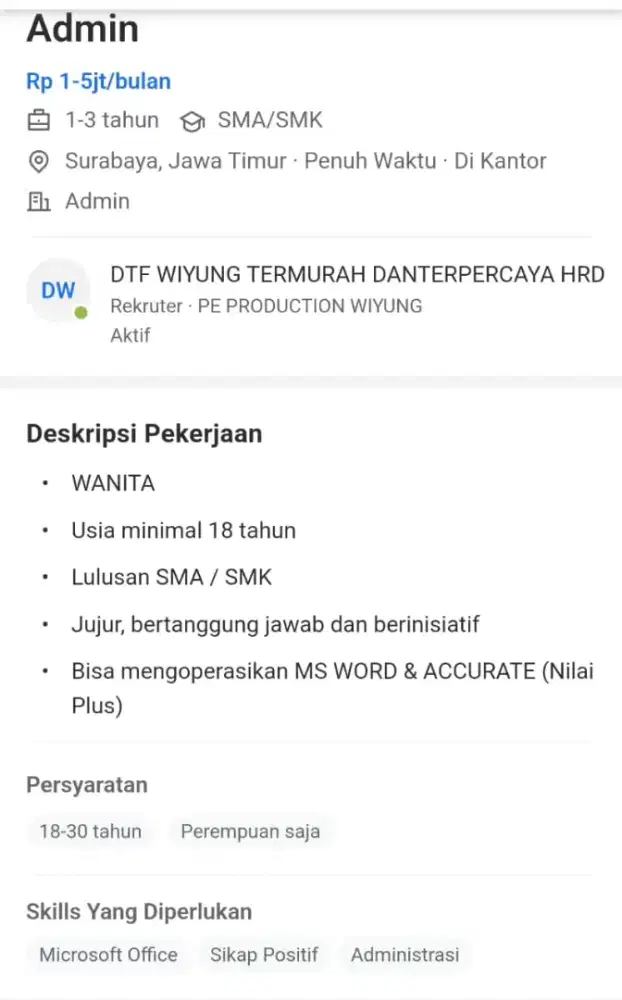 Di Cari Admin Digital