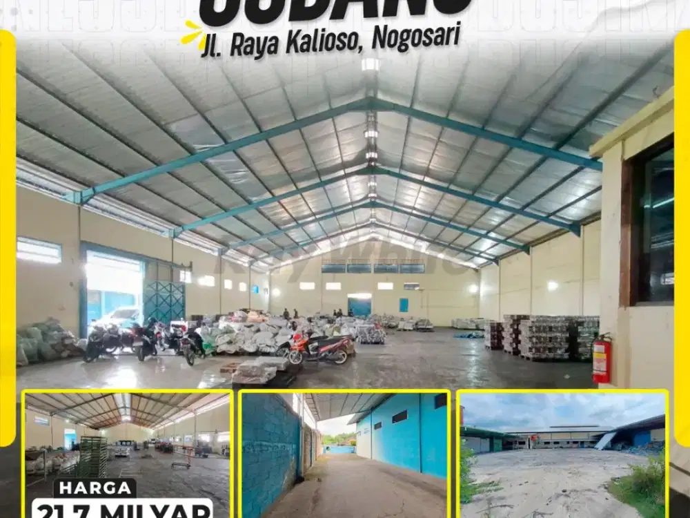 Di Jual - Sewakan Gudang Di Jl. Raya Kalioso, Nogosari