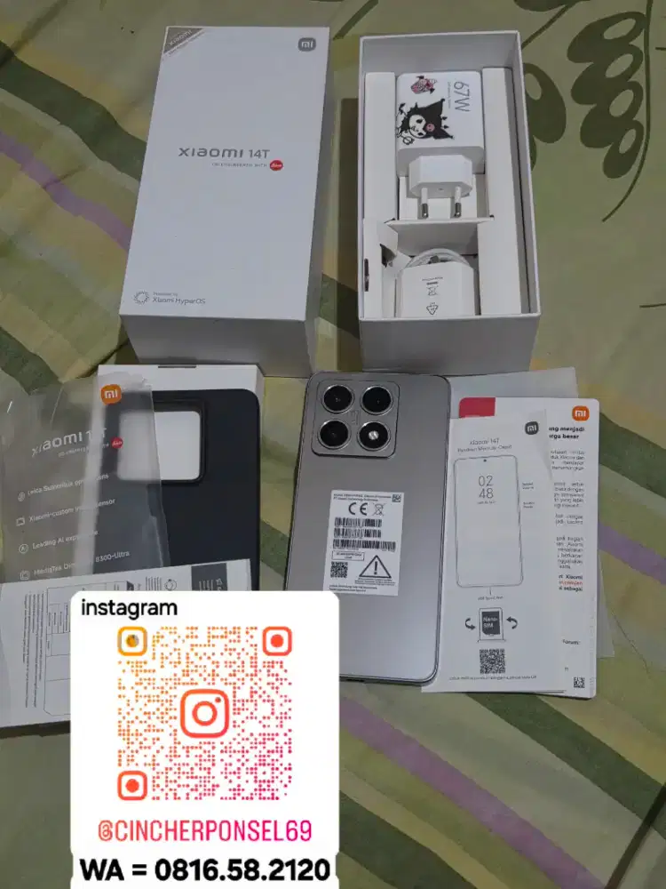 Jual hp bekas Xiaomi 14T 5g 12/512 likewnew istimewa supermulus