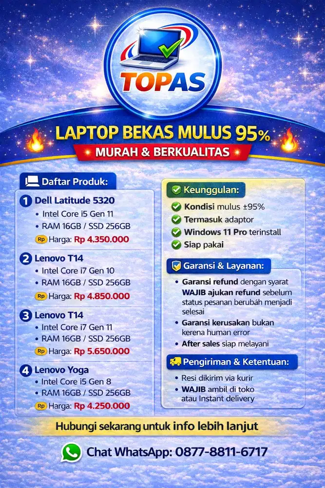 Lenovo Yoga | Lenovo T14 | Dell Latitude | All 16/256GB