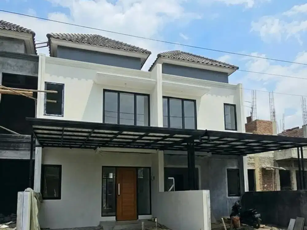 GOOD QUALITY !! rumah 2 lantai dinding full bata merah akses lebar bebas banjir
