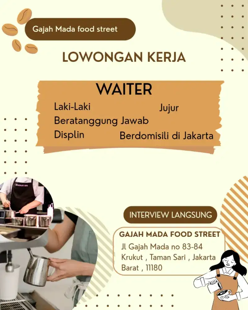 Dicari segera waiter