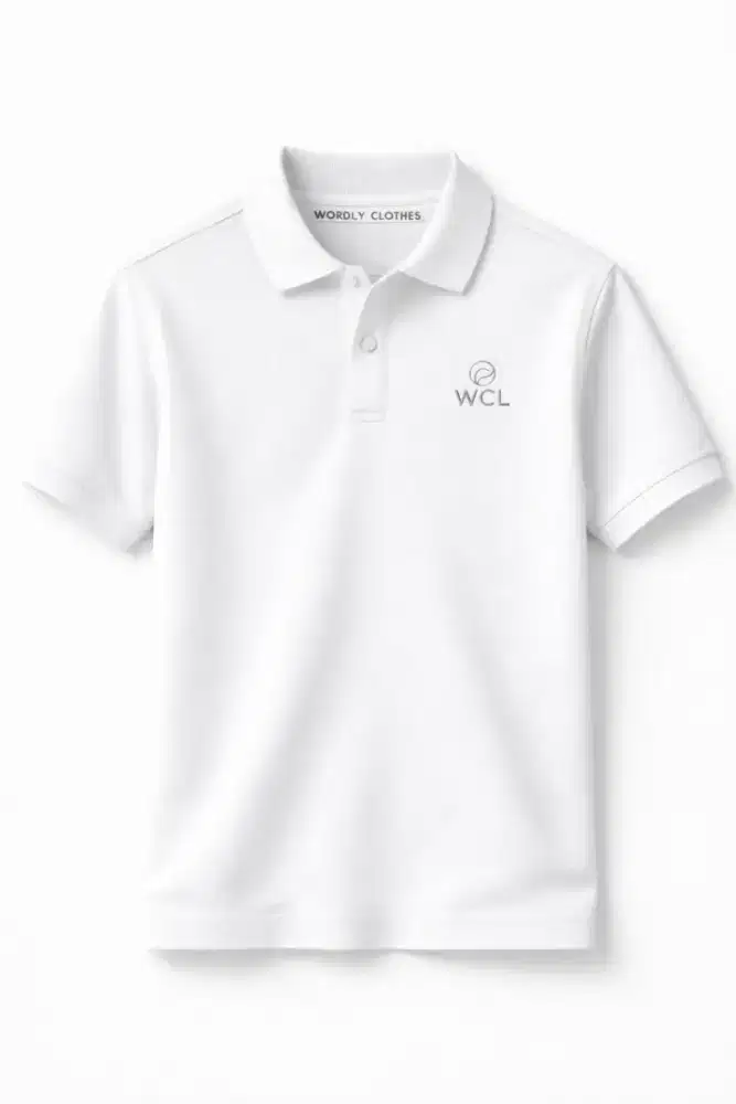 Polo Shirt Premium WCL–Putih Bersih, Elegan & Minimalis Nyaman Dipakai