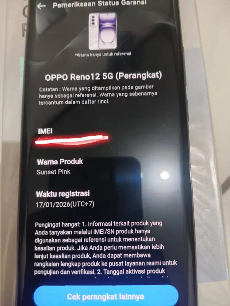 Oppo Reno 12 5G 12/512 second kondisi masih bagus