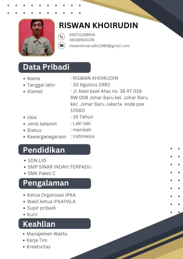 cari kerjaan bisa supir bisa jenitor dan apa saja