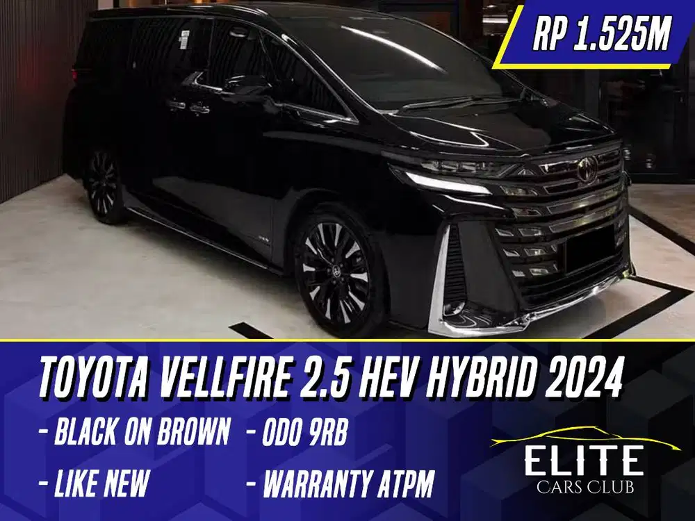 Toyota Vellfire 2.5 HEV Hybrid VIP Executive Lounge 2024 Black Hitam