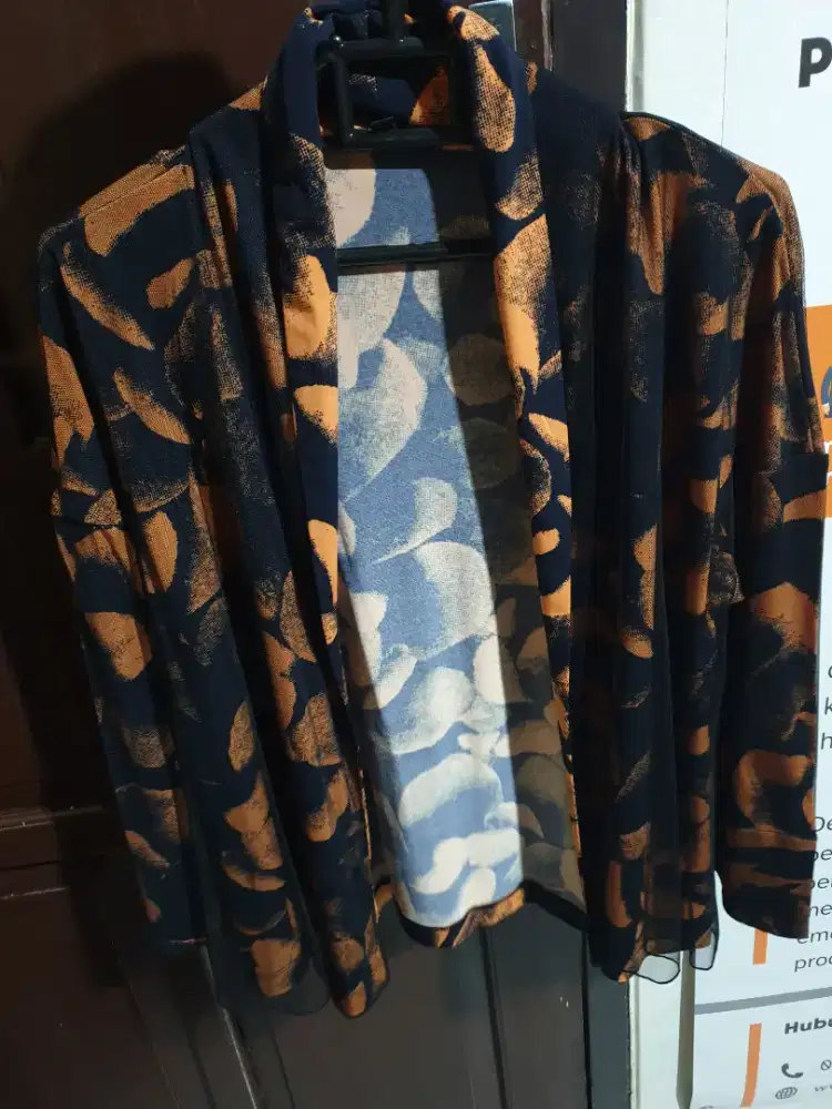 Cardigan Bahan Kaos Lapis Tile Halus