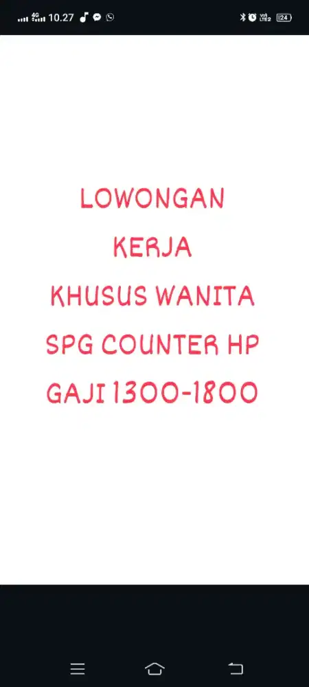 LOWONGAN KERJA UNTUK WANITA