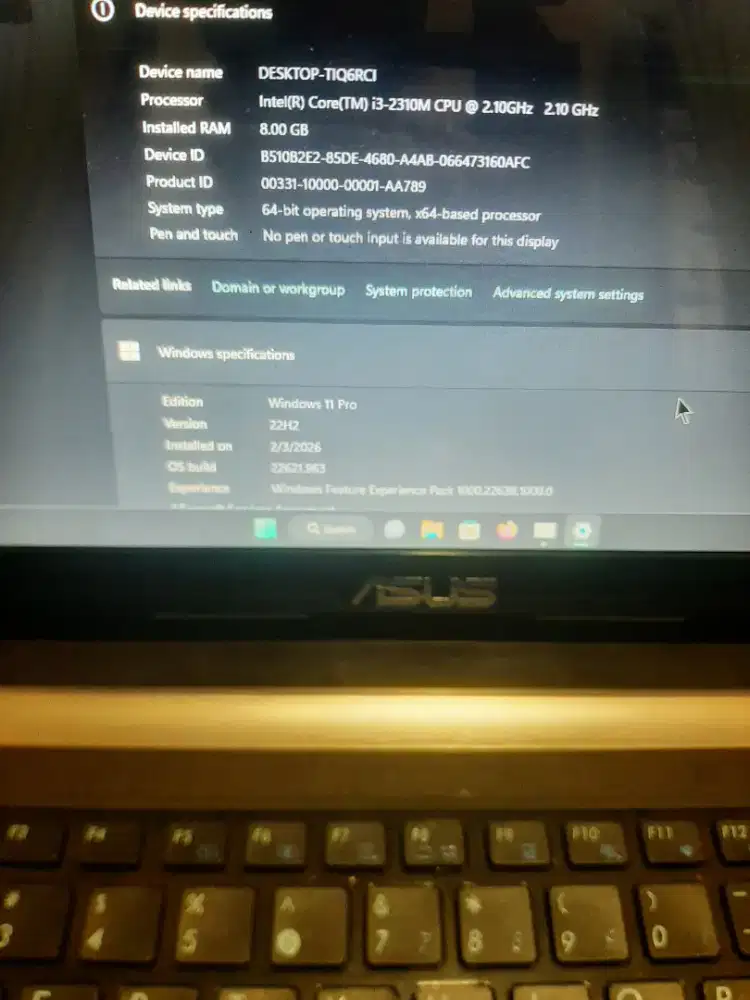 Asus K43 Core i3 Tambun dsk