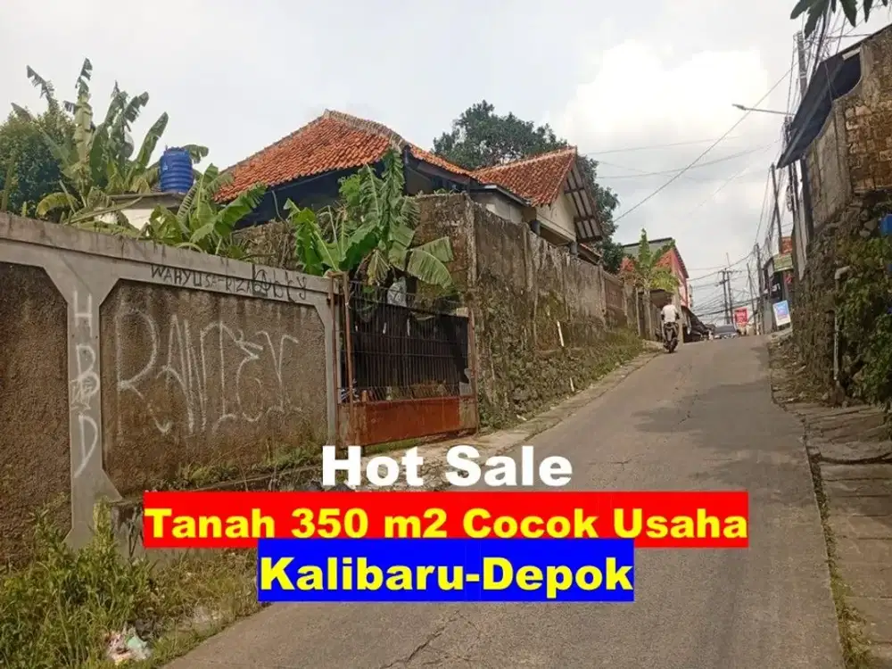 Tanah 350 m2 akses 2 mobil cocok usaha di Kalibaru Depok