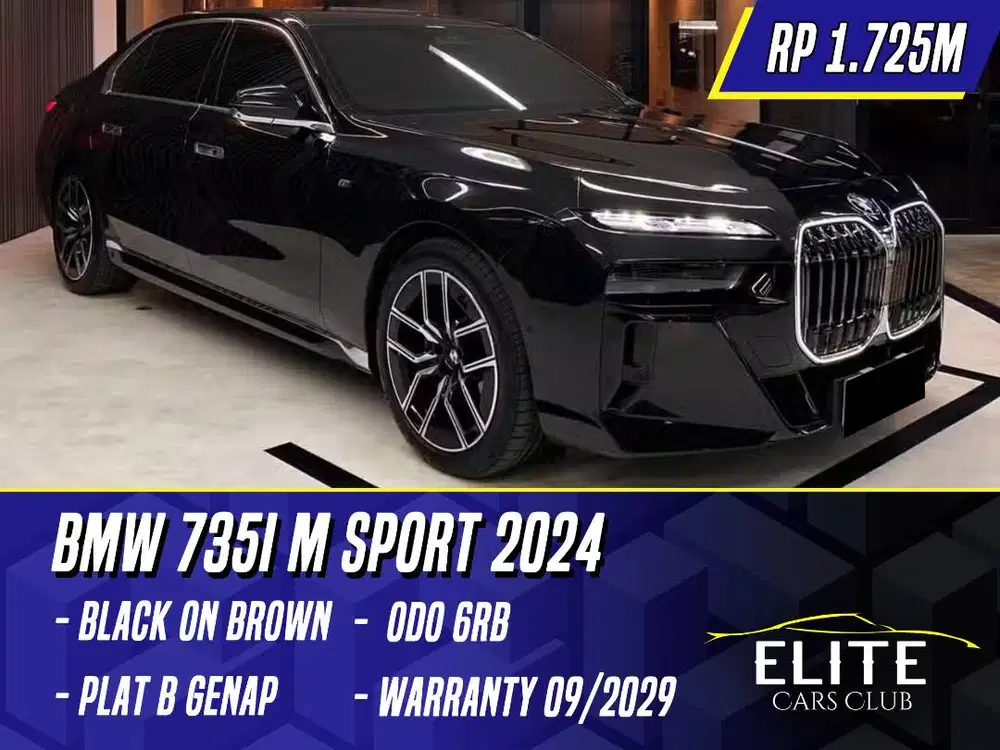 BMW 735i M Sport 2024 Black on Brown Hitam 735 i MSport