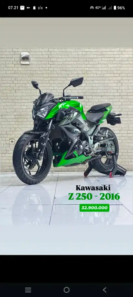 TERFAVORIT‼️ Kawasaki Naked Z250 2016 Green - Dava Mustika