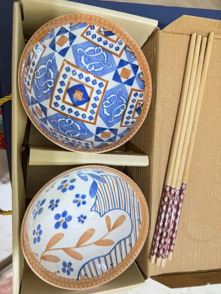 Mangkok + sumpit 2 set batik