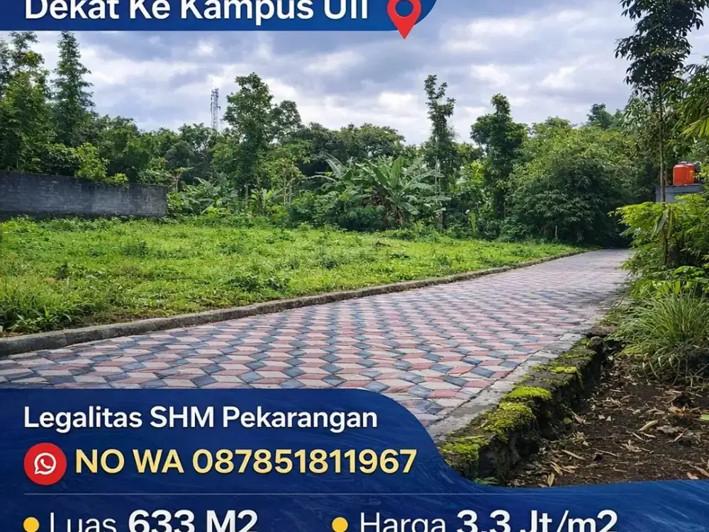 Tanah Jogja Kost Area Kampus UII Kaliurang SHM Pekarangan