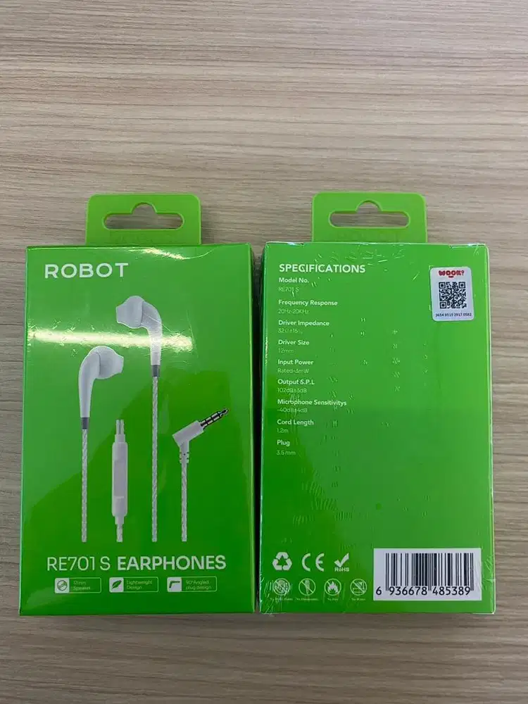 Robot earphone cable RE 701 S white