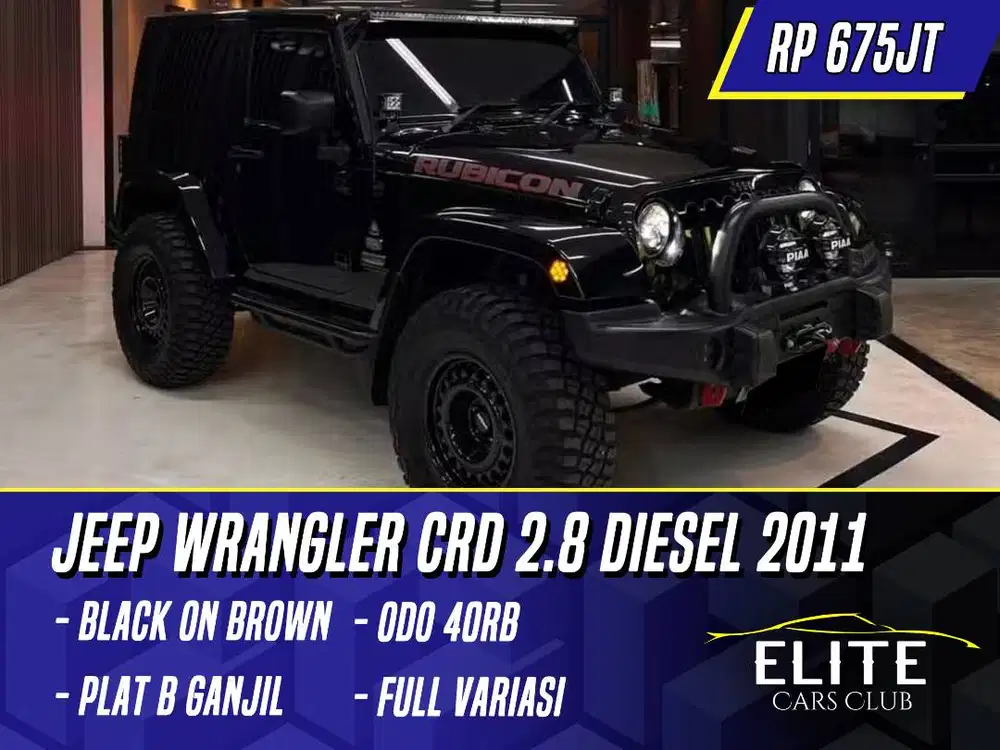 Jeep Wrangler CRD 2.8 Diesel 2011 2 Door Black on Brown Hitam