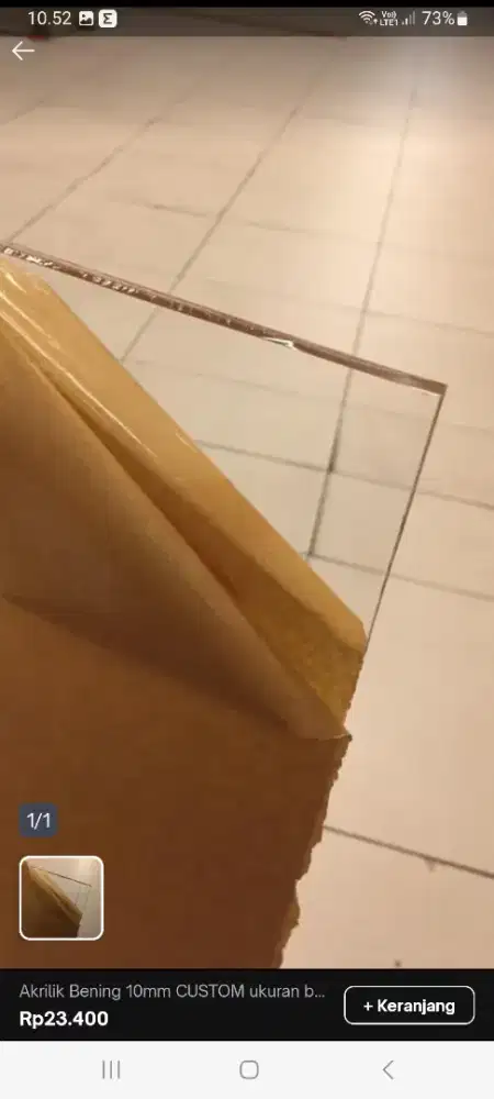 ACRYLIC Bening tebal 10mm uk 30cm x 200cm