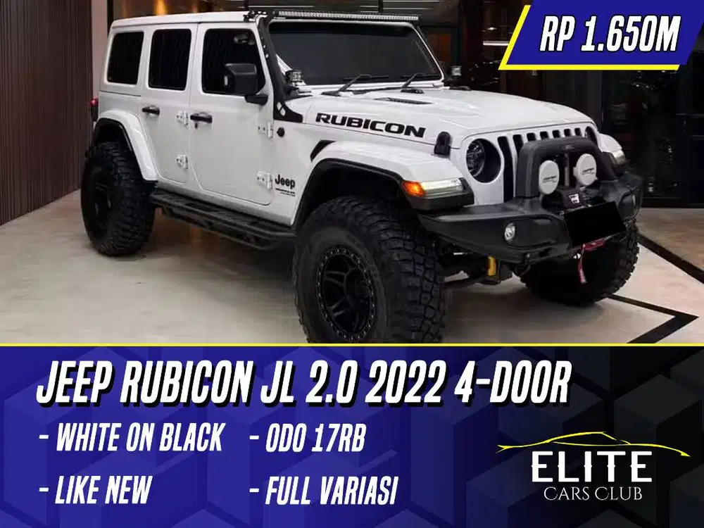 Jeep Rubicon JL 2.0 2022 4 Door Silver (White) on Black Putih