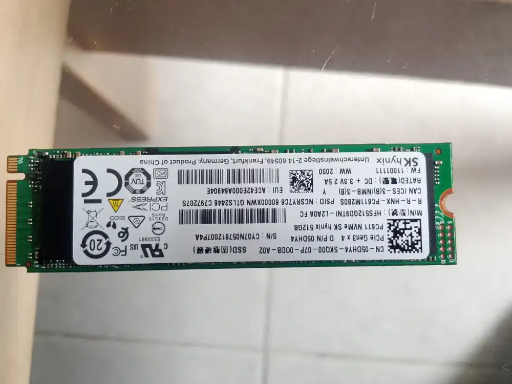 Ssd nvne sky hynix gen3 512GB bekas  99%