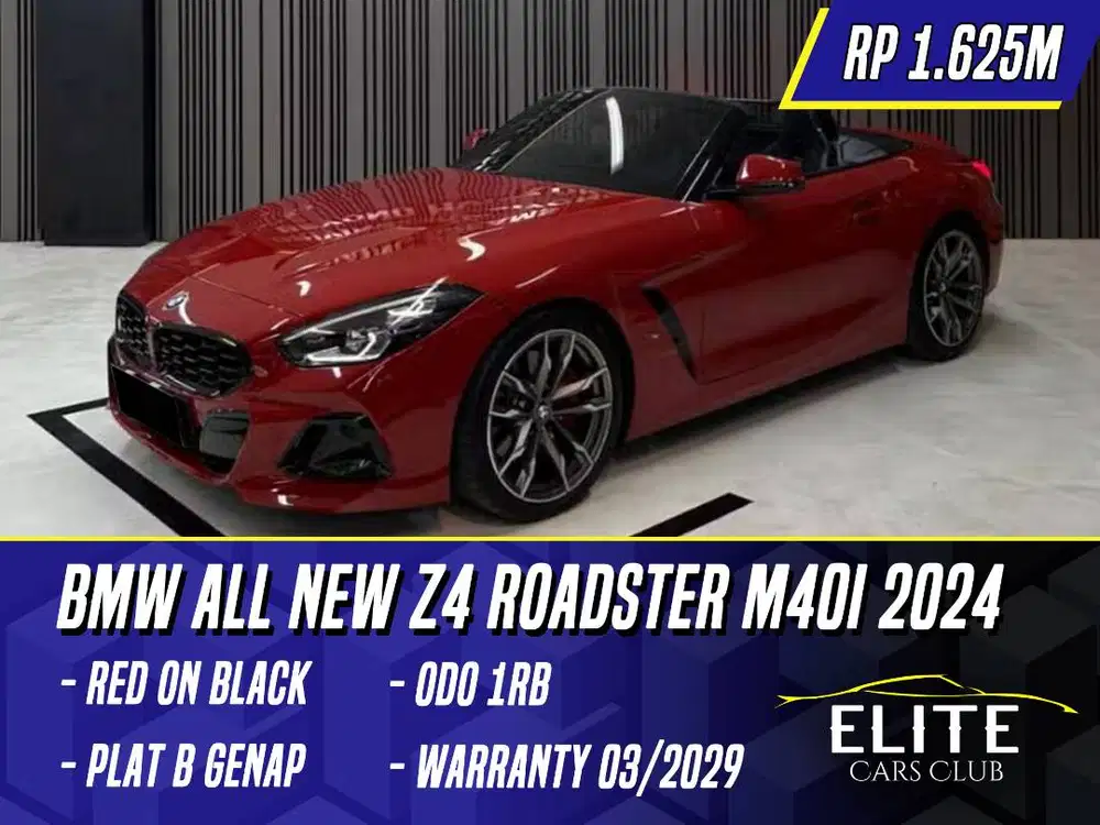 BMW All New Z4 Roadster M40i 2024 Red on Black Merah Z 4 Cabriolet