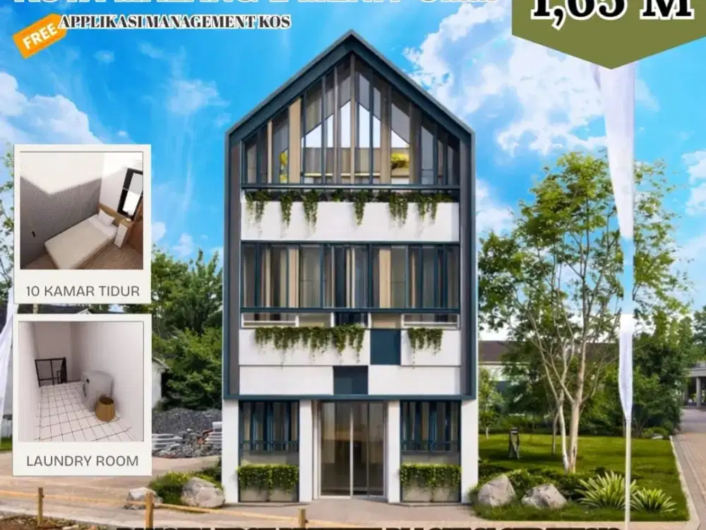 Kost Malang fri biaya notaris SHM Siap Akad Lingkungan Asri