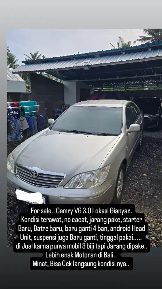 For sale Camry 3.0 V6 tahun 2002