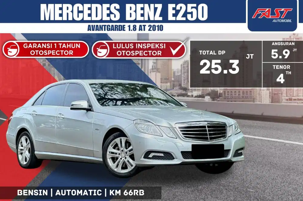 MERCEDES BENZ E250 2010 AVANTGARDE 1.8 AT LOW KM.66RB & PAJAK PANJANG