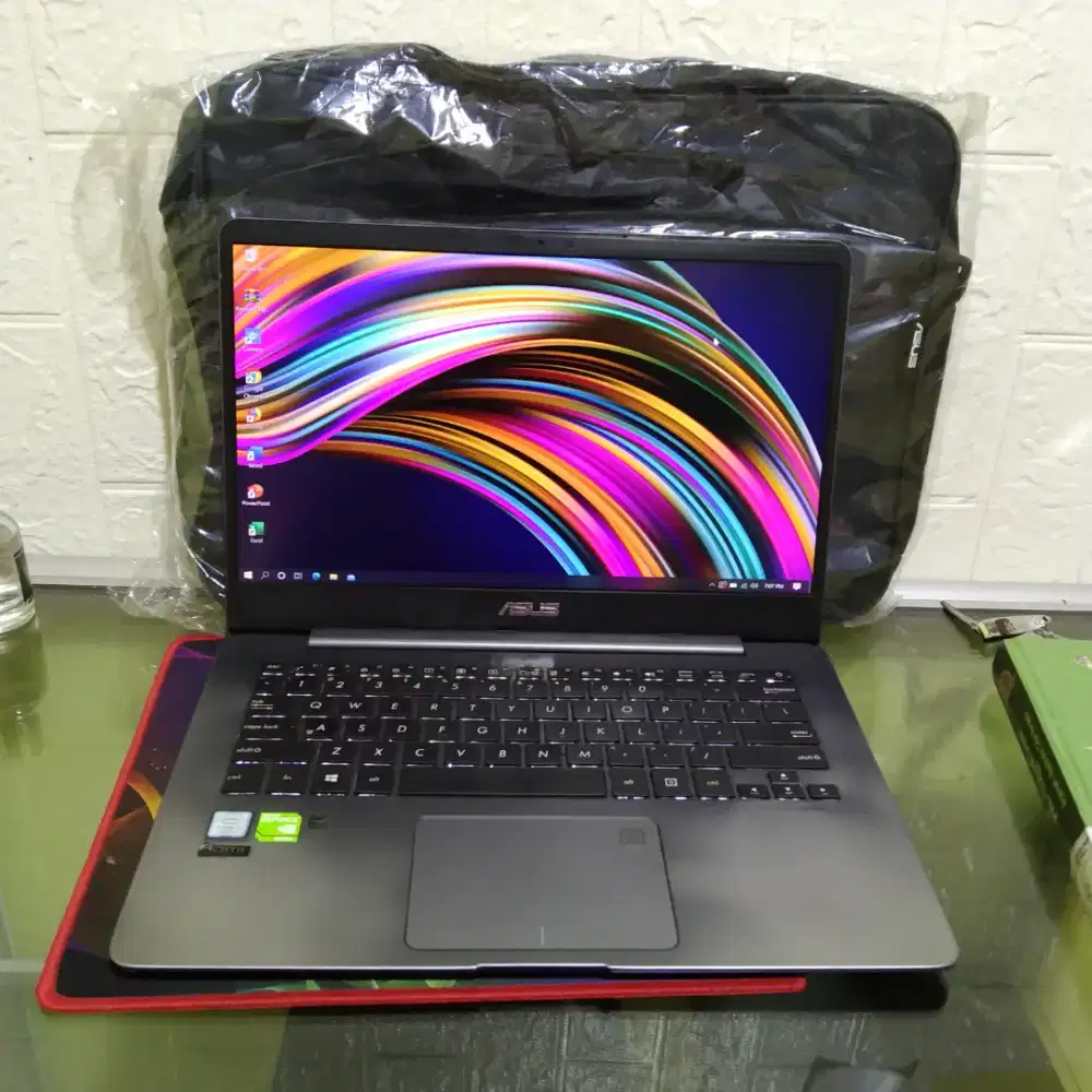 Laptop Asus ZenBook i7 VGA Nvidia ram 8gb sdd nvme 256gb body slim