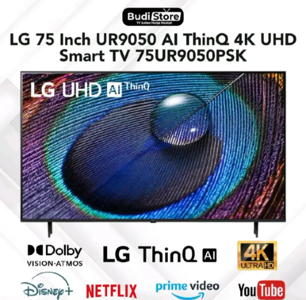 LG 75 Inch UR9050 AI ThinQ UHD 4K Smart TV 75UR9050PSK
