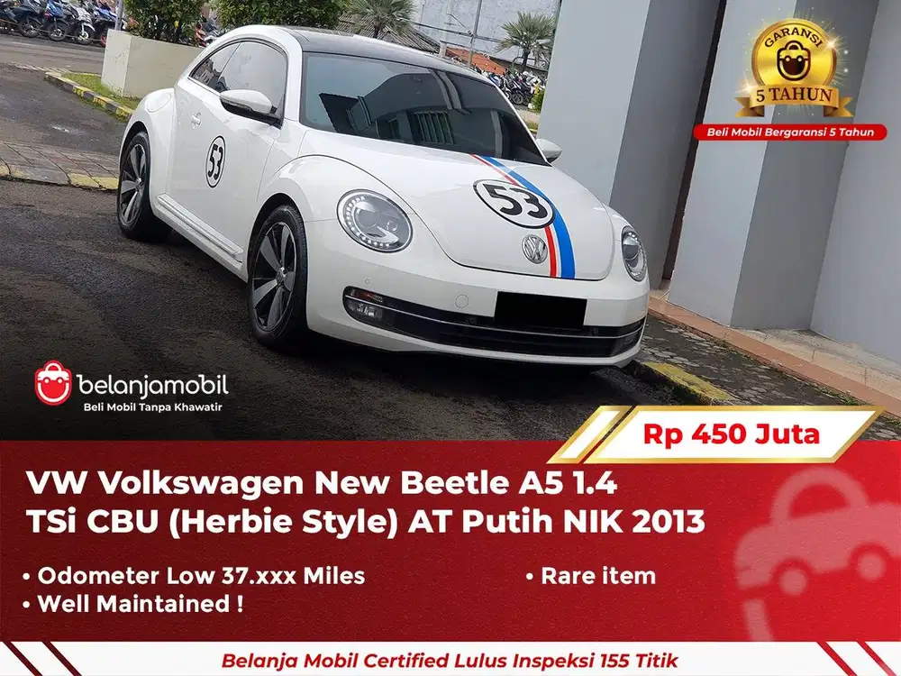 [ ANTIK ] VW Volkswagen Beetle A5 1.4 TSi CBU (Herbie Style) 2013 2014