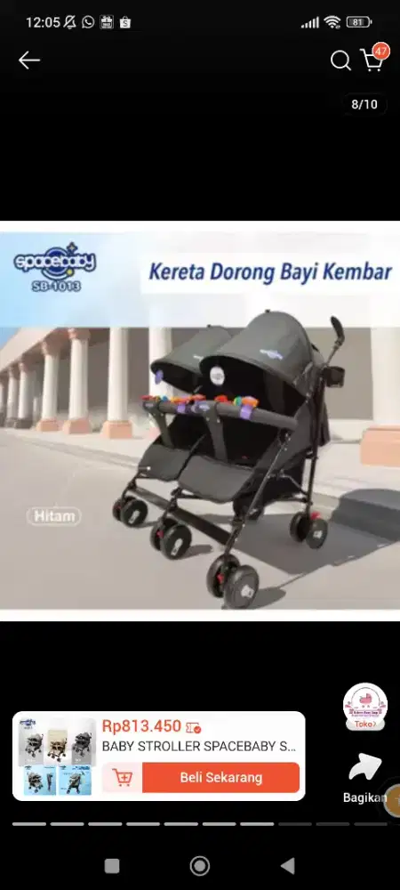 stroller kembar spacebaby