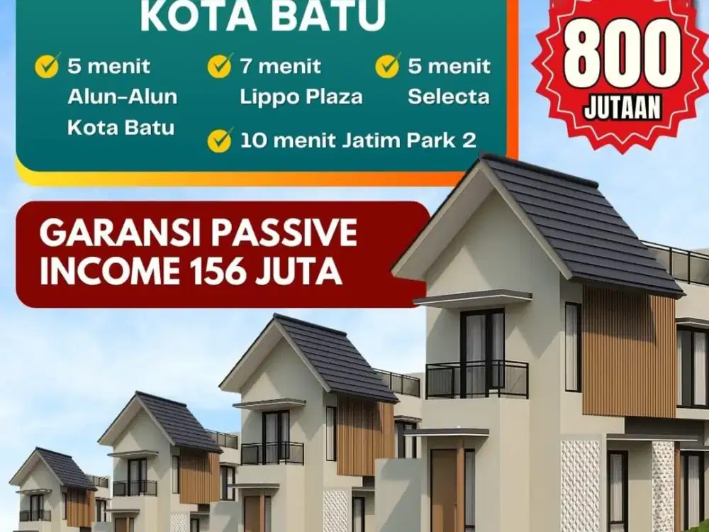 Akses Mudah Villa Floga Area Wisata Batu Garansi Passive Income 2 Tahun