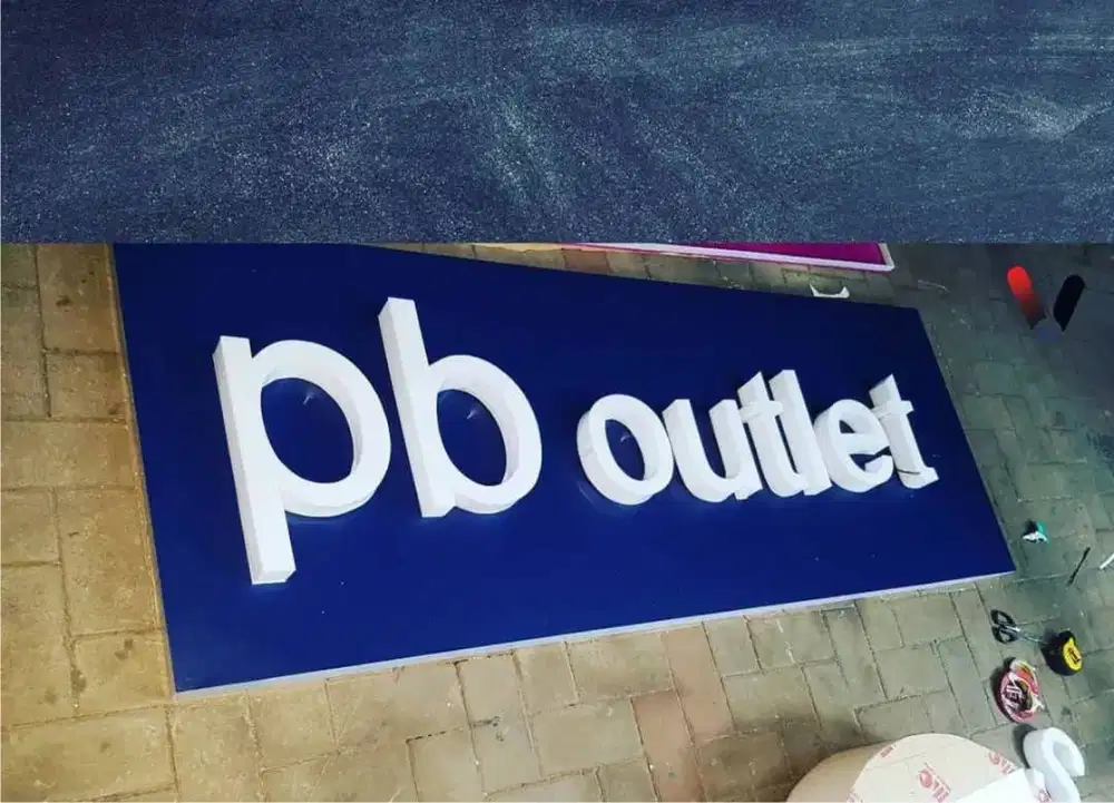 Huruf timbul papan nama neon box reklame acrylic sticker kaca film dll