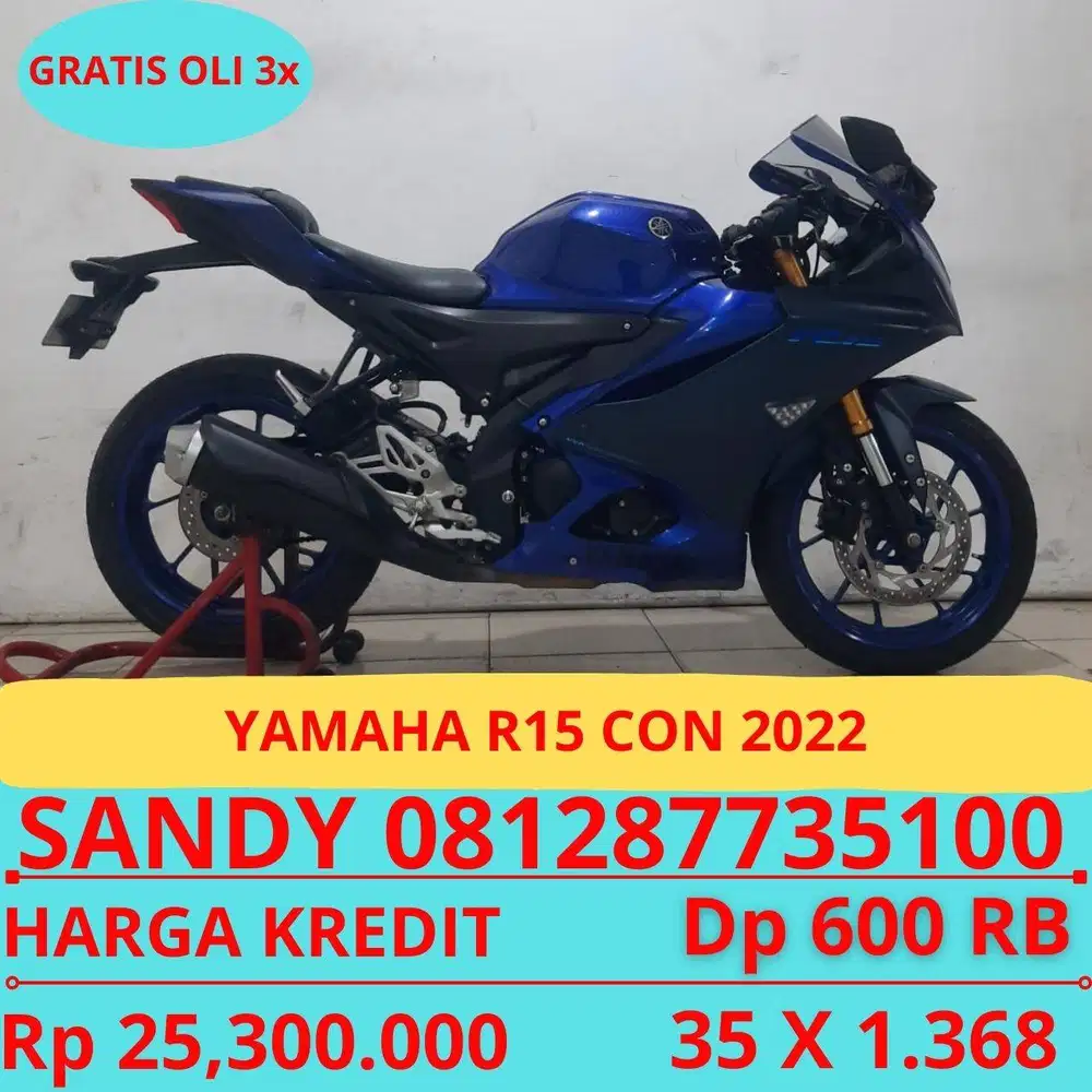YAMAHA R15 CON 2022 DP MURAH 600 RIBU GUYSSS