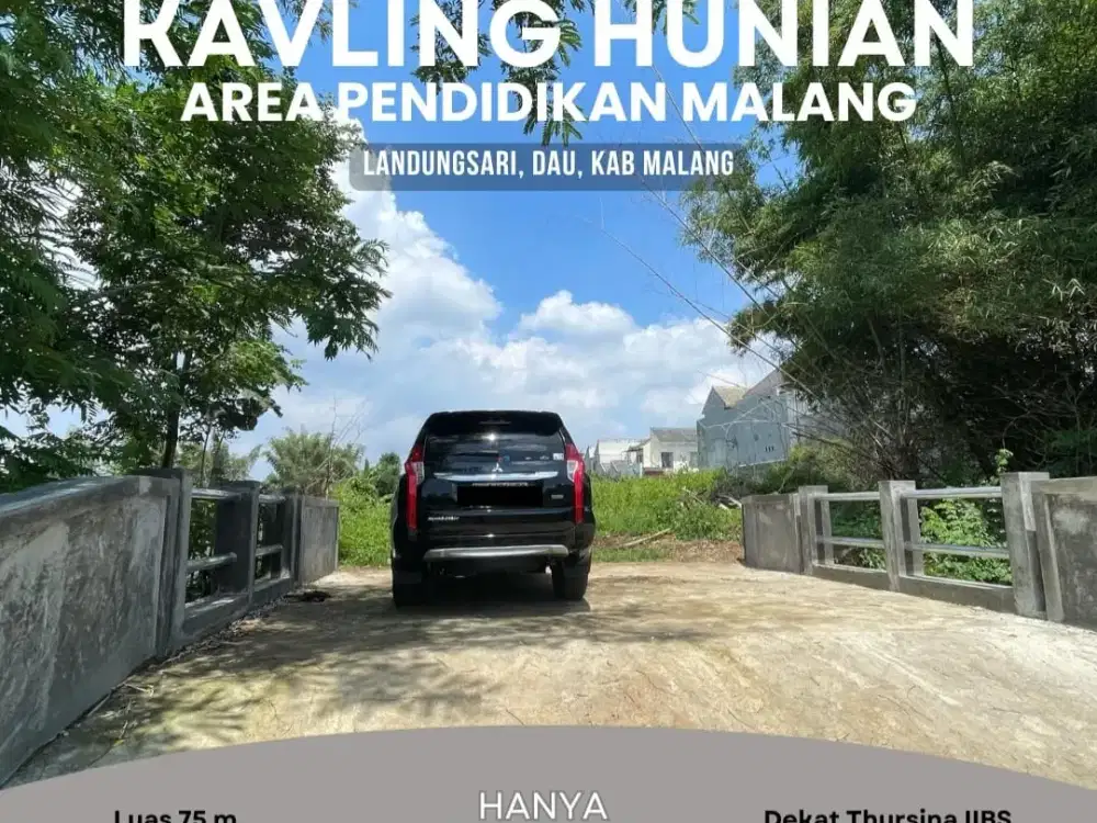 Tanah Kavling Sertifikat SHM Lingkungan Asri 5 Menit Kampus UMM