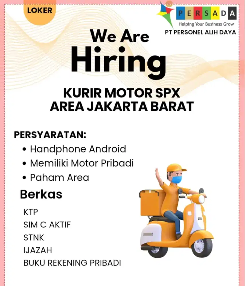Lowongan Kerja Kurir Motor SPX