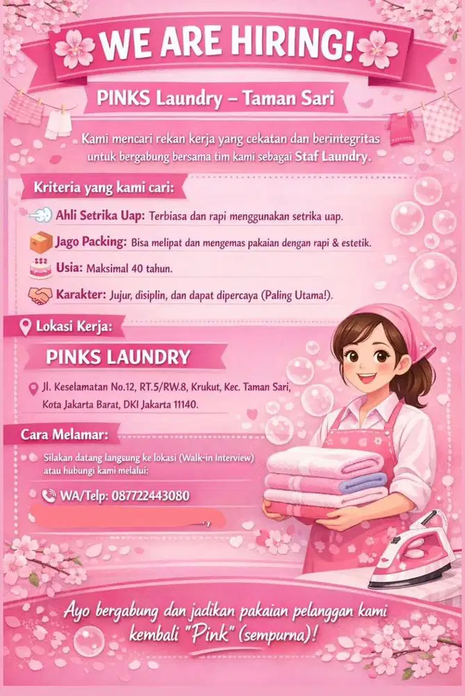 Cari karyawan/karyawati laundry