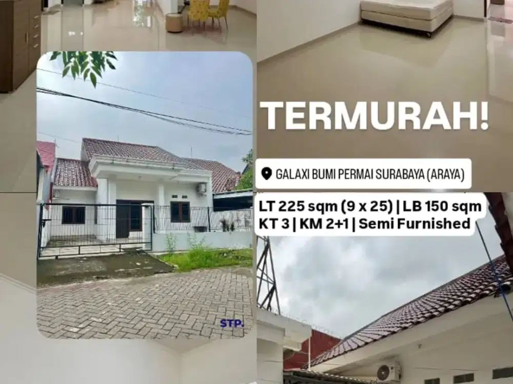 Disewakan cepat! Rumah galaxi bumi permai araya 2