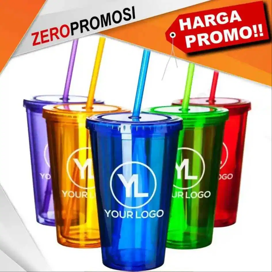 Tumbler Sedotan Custom Logo Murah – WB-120 Cocok untuk Seminar & Merch