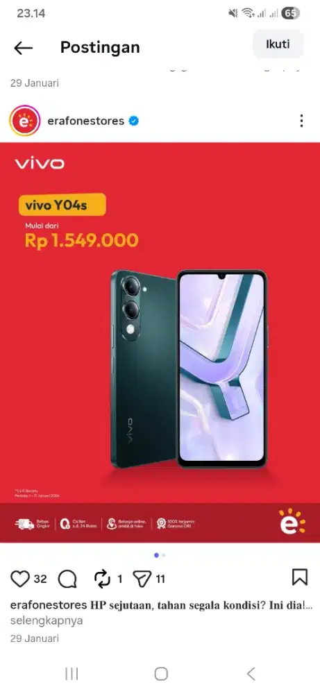 Kredit hp murah vivo