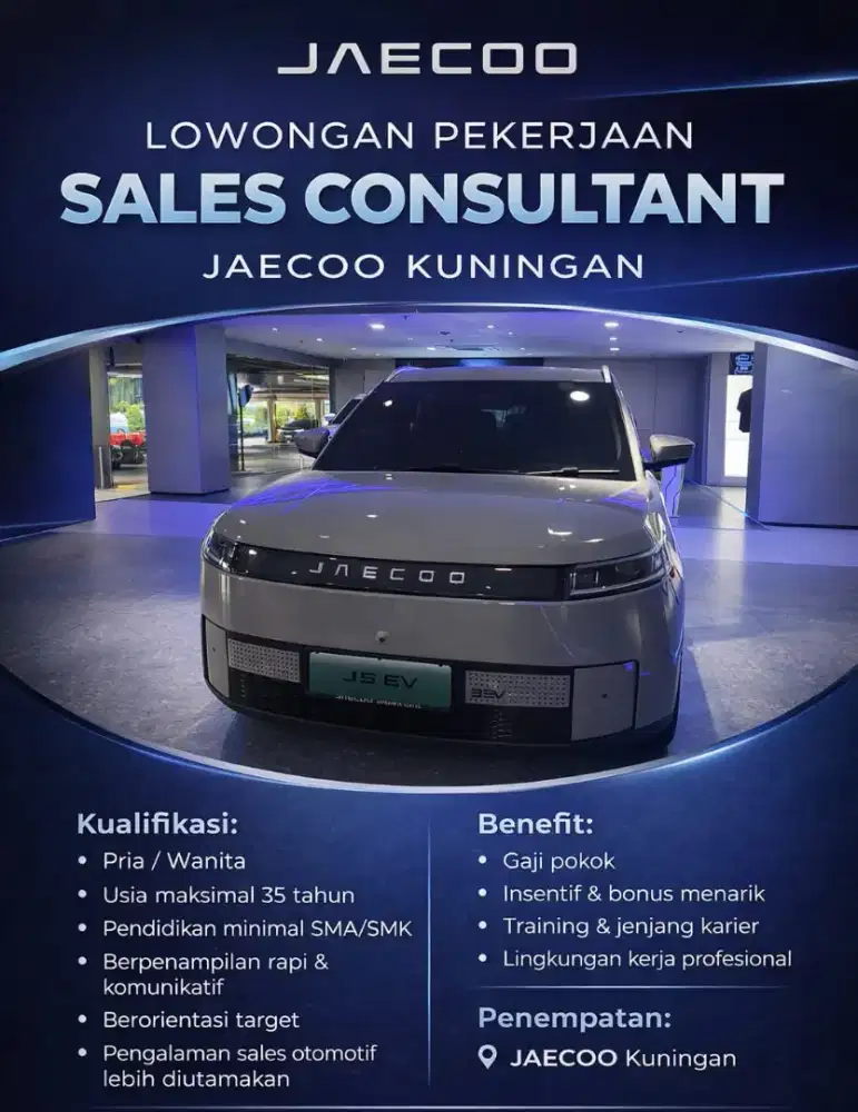 Lowongan pekerjaan Sales Jaecoo Kuningan