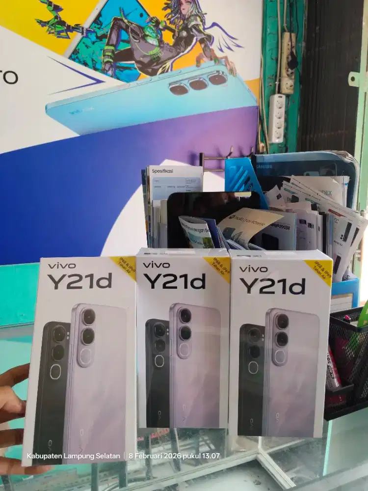 Vivo Y21d ram up 8/128gb garansi resmi, segel, berang baru